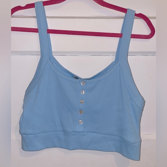 Zara Tops Zara Crop Tank With Front Button Detailing Poshmark